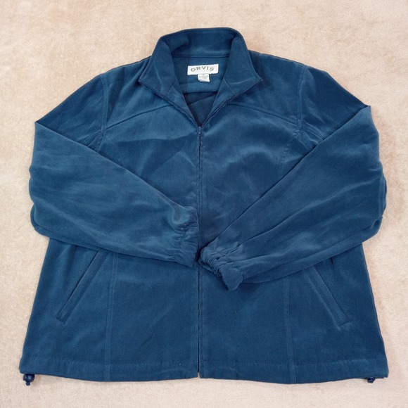 Orvis Full Zip Long Sleeve Lightweight Jacket Woman's 14 Blue - Picture 2 of 9